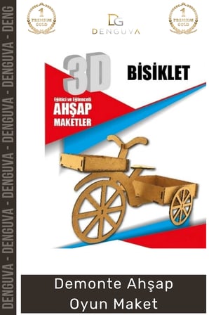 #Oyuncak Eğitici Hobi Tasarım 3D Boyanabilir MDF Lazer Kesim Puzzle Hediyelik Demonte Ahşap Oyun