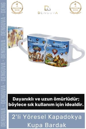 #KupaBardak Kapadokya Desenli Hediyelik Porselen Mat Tasarım 225 ml Dekoratif Kupa Bardak 6,5*10 Cm