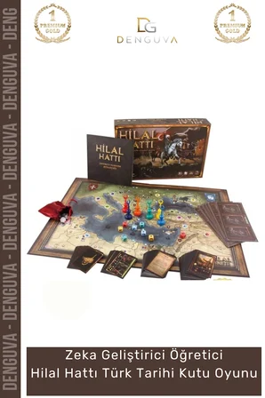 #KutuOyunu Lüks Mukavva Kutu Ofset Baskılı Eskitme Metal Pul Hilal Hattı Türk Tarihi Kutu Oyunu
