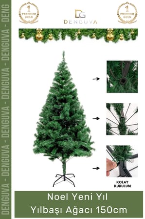 #YılbaşıAğacı Kaliteli Dekoratif Lüks Yılbaşı Çam Ağacı Sık Yapraklı Yeşil Noel Paket 150 Cm 240 Dal