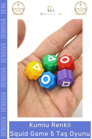 #Oyuncak Çocuk Eğitici Zeka Geliştirici Kumlu Ağır Renkli Strateji Seti Squid Game 5 Taş Oyunu