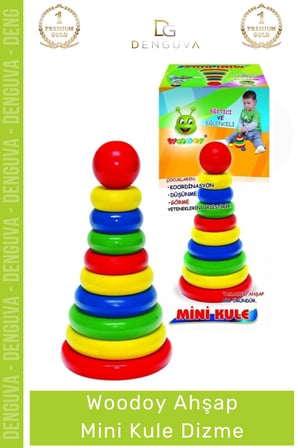 #KuleDizme Eğitici Gelişim Destekleyici Motor Becerileri Doğal Malzeme Woodoy Ahşap Mini Kule Dizme