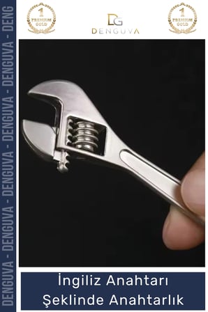 #Anahtarlık Ayarlanabilir Metal Tasarım Hediye Karizmatik İngiliz Anahtarı Şeklinde Anahtarlık
