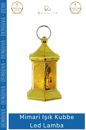 #Lamba Ramazan Temalı Altıgen Gold Kaplama Dekoratif Pilli Sıcak Sarı Modern Işık Kubbe LED Lamba