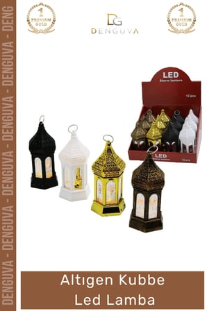 #LedKubbe Ramazan Temalı Büyük Dekoratif Aydınlatma Pilli Feneri Modern Tasarım Altıgen Kubbe LED