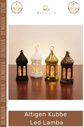 #LedKubbe Ramazan Temalı Büyük Dekoratif Aydınlatma Pilli Feneri Modern Tasarım Altıgen Kubbe LED