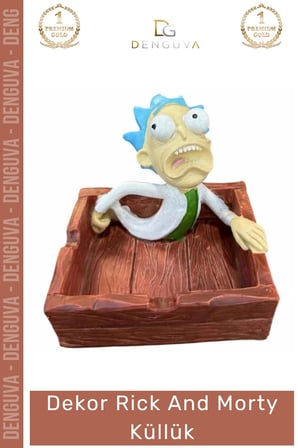 #Küllük Tasarım Dekoratif Karakter Temalı Dayanıklı Koleksiyon Masaüstü Ofis Hediye Rick And Morty Küllük