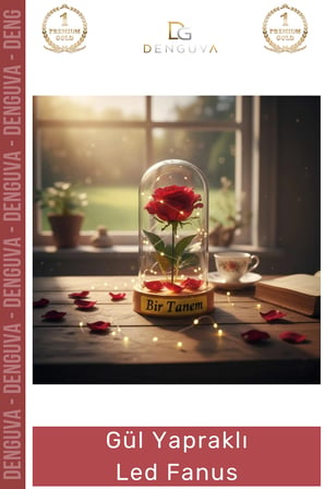 #LedFanus Romantik Dekoratif Gün Işığı Yapay Çiçekli Hediyelik Lamba Fanus Gül Yapraklı Led Fanus