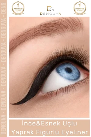 #Eyeliner Siyah Pigmentli Kalıcı Profesyonel Egzersiz Seti Estetik Esnek Uçlu Yaprak Figürlü Eyeliner