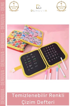 #Defter Çocuk Eğitici Silinebilir Tekrar Kullanılabilir Seti Temizlenebilir Renkli Çizim Defter