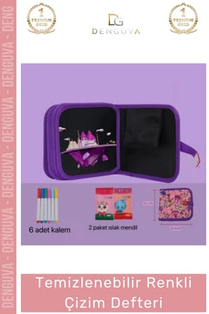 #Defter Çocuk Eğitici Silinebilir Tekrar Kullanılabilir Seti Temizlenebilir Renkli Çizim Defter