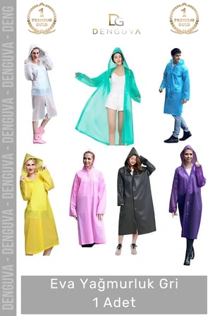 #yağmurluk su geçirmez hafif kapüşonlu unisex dayanıklı modern çıtçıtlı koruyucu eva yağmurluk gri