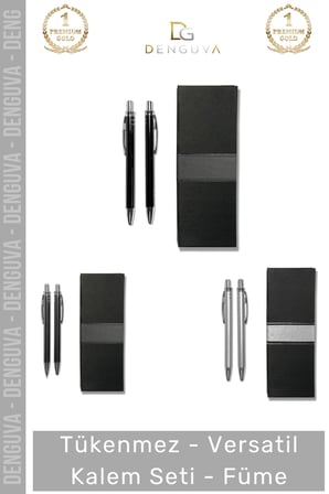 #KalemSeti Metal Gövde Ergonomik Prestijli Hediye Ofis Profesyonel Modern Versatil Kalem Seti Füme