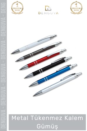 #Kalem Şık Dayanıklı Ergonomik Prestijli Kurumsal Ofis Hediyesi Lüks Metal Tükenmez Kalem Gümüş