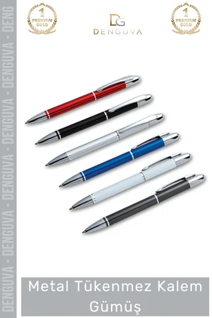 #Kalem Logo Baskılı Kurumsal Hediye Promosyon Lüks Şık Prestijli Ofis Metal Tükenmez Kalem Gümüş