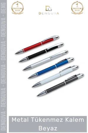 #Kalem Lüks Promosyon Logo Baskılı Kurumsal Hediye Şık Dayanıklı Prestij Metal Tükenmez Kalem Beyaz