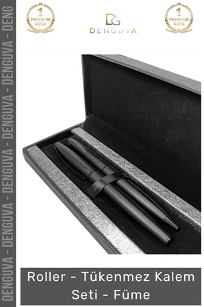 #KalemSeti Prestijli Metal Ergonomik Tasarım Kurumsal Hediye Lüks Roller Tükenmez Kalem Seti Füme