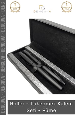 #KalemSeti Prestijli Metal Ergonomik Tasarım Kurumsal Hediye Lüks Roller Tükenmez Kalem Seti Füme