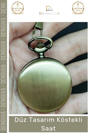 #Eskitme Metal Retro Vintage Kişiye Özel Baskılı Klasik Stil Düz Tasarım Köstekli Saat