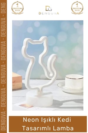 #NeonLamba Dekoratif Modern Neon LED Gece Masa Lambası Hediye Estetik Işıklı Kedi Tasarımlı Lamba