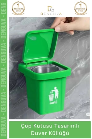 #Küllük Modern Metal Hazneli Dekoratif Kapaklı Askılı Mekan Çöp Kutusu Tasarımlı Duvar Küllüğü