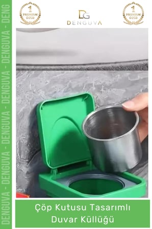 #Küllük Modern Metal Hazneli Dekoratif Kapaklı Askılı Mekan Çöp Kutusu Tasarımlı Duvar Küllüğü