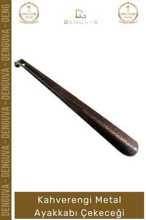 #Kerata 65 cm Ekstra Uzun Boy Kahverengi Sağlam Çelik Ergonomik Konforlu Metal Ayakkabı Çekeceği