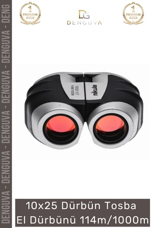 #Dürbün Nikula 10x25 Profesyonel Optik Mercekli Su Geçirmez Kompakt Tosba El Dürbünü 114m/1000m