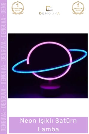 #gecelambası dekoratif modern gece lambası hediye usb pilli şık estetik neon işıklı satürn lamba