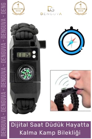 #Bileklik Paracord Dijital Saat Taktik Outdoor Doğa Acil Durum Seti Hayatta Kalma Kamp Bilekliği