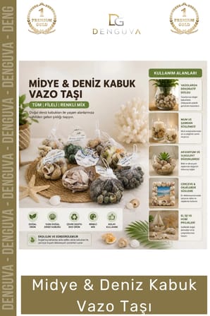 #DenizKabuğu 100 Doğal Dekoratif Marine Rüstik Ekolojik Estetik Şık Deniz Kabuğu Fileli Renkli Mix