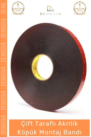 #MontajBandı Çift Taraflı Güçlü PE Köpük Akrilik Yapışkanlı Sabitleme Montaj Bandı 19mm X 2mt - 5 Adet