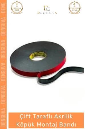 #MontajBandı Çift Taraflı Güçlü PE Köpük Akrilik Yapışkanlı Sabitleme Montaj Bandı 19mm X 2mt - 5 Adet
