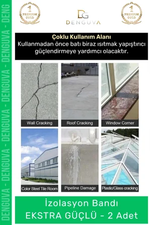 #İzolasyonBandı Su Geçirmez Dayanıklı Yeşil Çok Amaçlı Tamir Yalıtım Montaj İzolasyon Bandı 48mm x 10m 2 Adet
