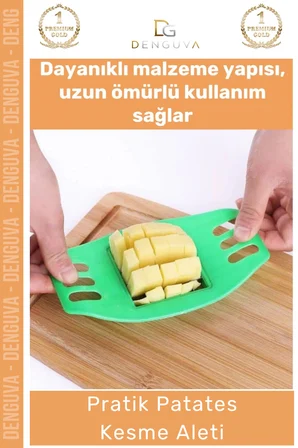 #KesmeAleti Pratik Patates Kesici İ Taraflı Kulplu Kızartmalık Hızlı Homojen Doğrama Düzenli Kesme Aleti