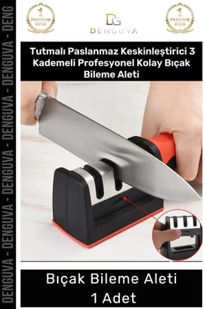 #BilemeAleti Profesyonel Mutfak Makası Bileyici 3 Açılı Elmas Uçlu Ergonomik Kolay Bıçak Bileme Aleti