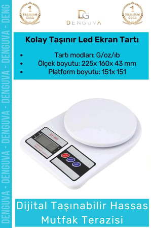 #Terazi 10kg Kapasite Dijital Lcd Ekranlı Sayma Fonksiyonlu Dara Modlu Hassas Mutfak Terazisi