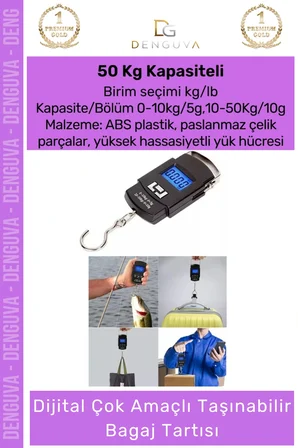 #Tartı Dijital Hassas Ölçüm Yapan Taşınabilir Kompakt ABS Plastik Gövdeli Bagaj Tartısı Max 30