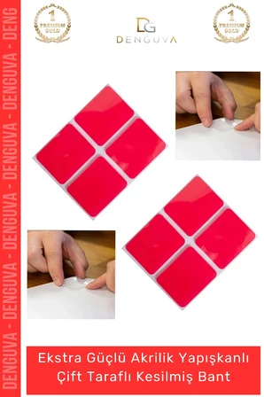 Özel Üretim Çift Taraflı Köpük Montaj Yapışkanlı Güçlü Akrilik Sabitleme 25x30mm Asma Bant 36 Adet