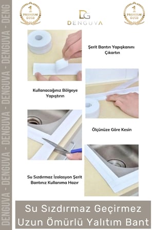 #Bant Su Sızdırmaz Lavabo Küvet Kenar Bandı İ̇Thal Kaliteli Küf Önleyici Gri Bant 3.2M - 1 Adet