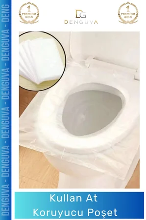 #KlozetKapakPoşeti Hijyenik Tek Kullanımlık Pratik Sağlıklı Seyahat Tipi Klozet Kapağı Poşeti - 50 Adet