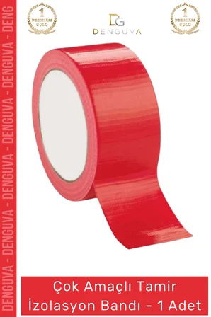 #İzolasyonBandı Kırmızı Tamir Yalıtım Montaj Güçlü Dayanıklı Onarım İzolasyon Bandı 48mm x 10m - 1 Adet