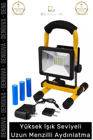 #Projektör 30W COB LED 2400 Lümen IP44 Su Geçirmez SOS Modlu Taşınabilir Kamp Şarjlı Spot Lamba Projektör