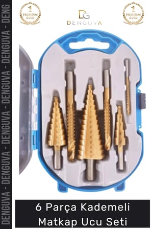 #MatkapUcu Titanyum Kaplı HSS Kademeli Metal Ahşap Delici Matkap Ucu Sac Delme 6 Parça Panç Seti