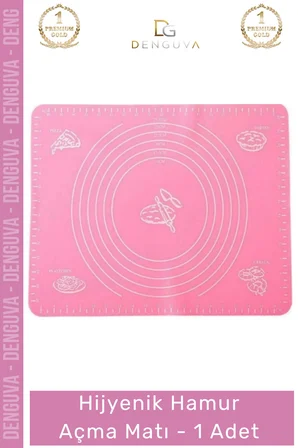 #HamurMatı Silikon Silpat Şeker Hamuru Hazırlama Örtüsü Kaymaz Ölçülü Yapışmaz 50x40cm Hamur Açma Matı