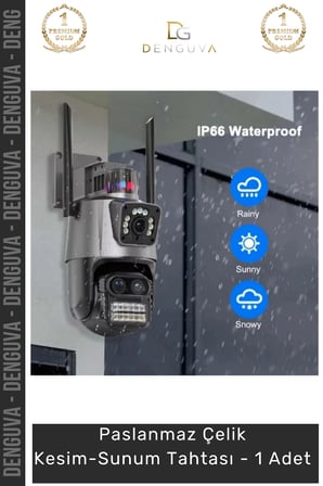 #GüvenlikKamerası 3 Lens Wi Fi IP66 Gece Görüşlü 2 4GHz Çift Ekranlı Hareket Sensörlü HD Güvenlik Kamerası