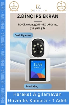 #GüvenlikKamerası Akıllı Ev 4MP Gece Görüşlü WiFi Hareket Sensörlü Bebek Uzaktan Erişim Güvenlik Kamerası - 1 Adet