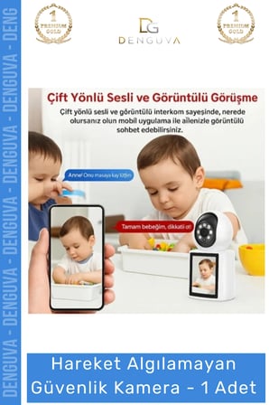 #GüvenlikKamerası Akıllı Ev 4MP Gece Görüşlü WiFi Hareket Sensörlü Bebek Uzaktan Erişim Güvenlik Kamerası - 1 Adet