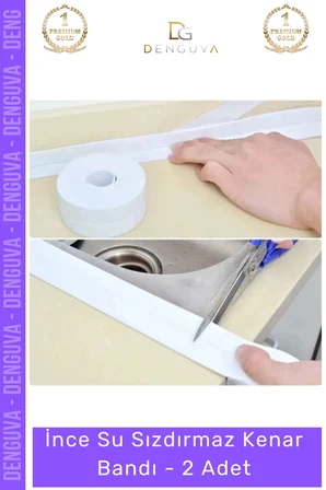 #Bant PVC Mutfak Banyo Tezgah Lavabo Küvet Kenar Koruyucu Su Sızdırmaz Kenar Bandı - 2 Adet