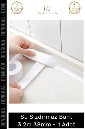 #Bant Mutfak Banyo Lavabo Küvet Kenar Koruyucu Beyaz Esnek Su Sızdırmaz Bant 32m 38mm - 1 Adet